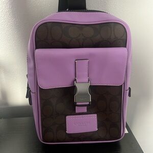 Coach Purple and Brown Track Pack Backpack